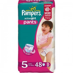 Подгузники-трусики для девочек, Pampers (Памперс) 12-18 кг №48 актив герл джуниор