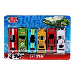 Игрушка, Технопарк арт. RR-SET-061-R (360) Род Рейсинг суперкар набор из 6 машинок металлические цвет в ассортименте